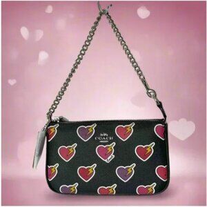 Coach Nolita 19 Shoulder Bag Heart Bolt Black Wristlet Clutch CW452 ORG PKG